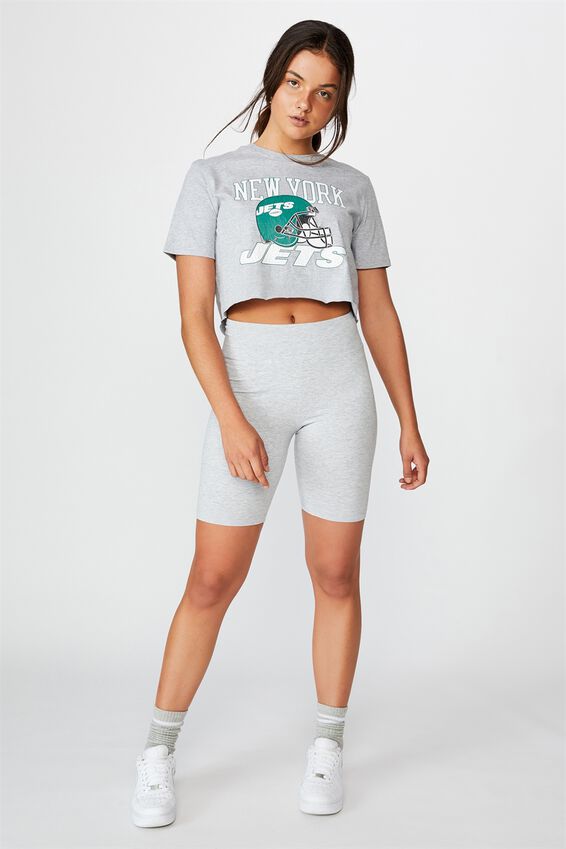 Lcn Raw Edge Graphic T Shirt, GREY MARLE/NEW YORK JETS