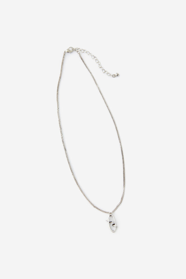 Notion Pendant Necklace, ANTIQUE SILVER
