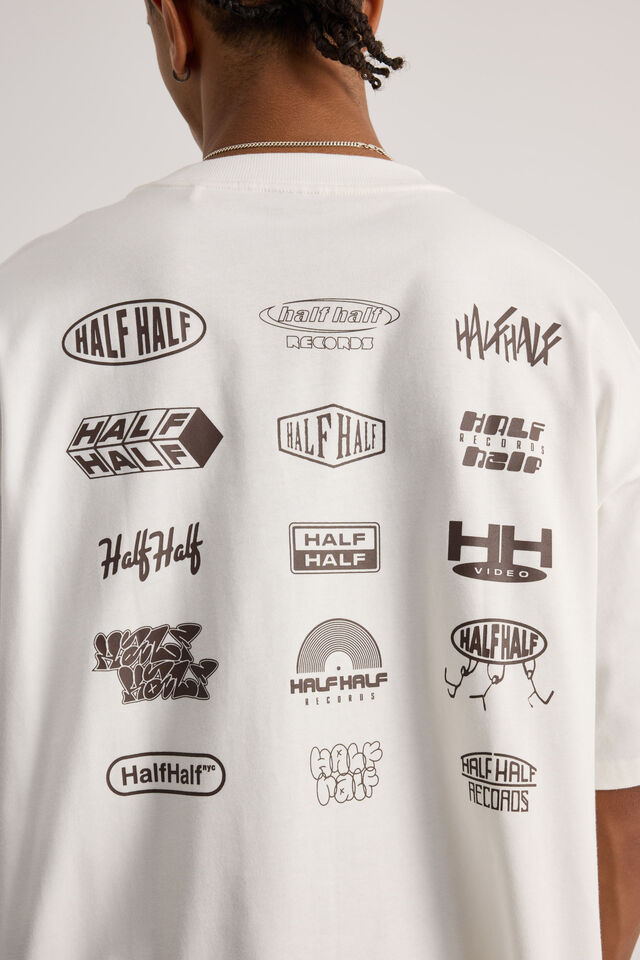 Half Half Heavyweight Box Fit Graphic Tshirt, HH CLOUD/TAKEOVER