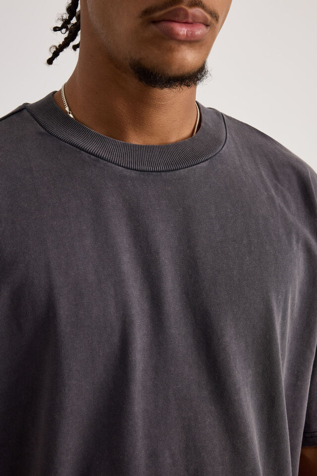 Heavy Weight Box Fit Tshirt, WASHED BLACK
