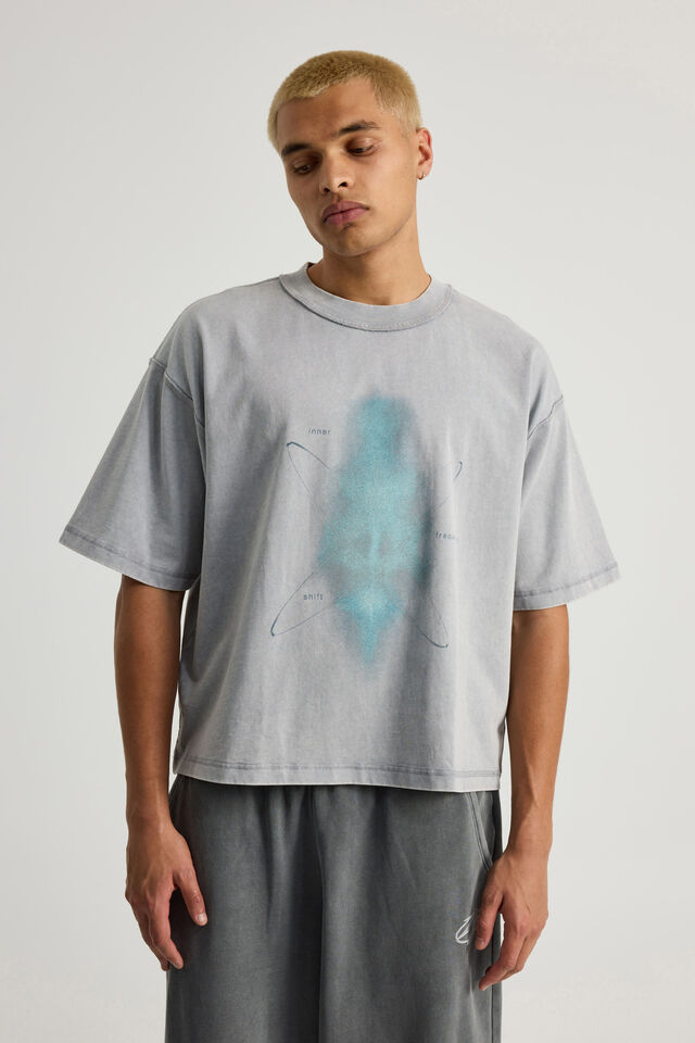 Notion Boxy Cropped Heavyweight Tshirt, NTN WASHED CONCRETE/FREQUENCY SHIFT