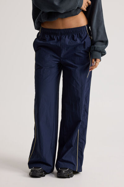Freya Wide Leg  Woven Sporty Trackpant, NAVY BLAZER