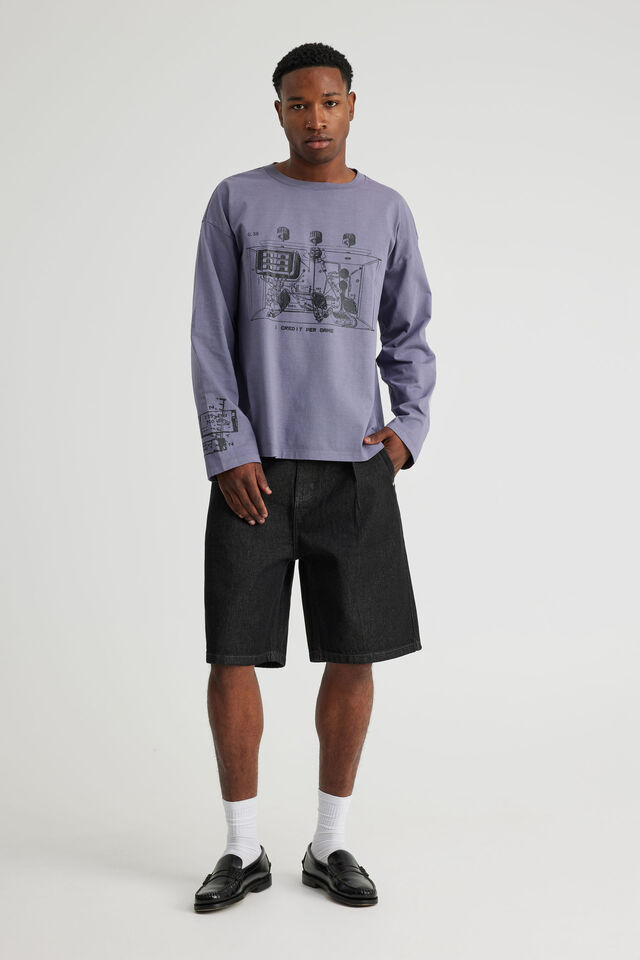 Notion Long Sleeve Tshirt, NTN WASHED PURPLE MAZE/INTERNAL MACHINE