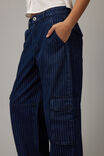 Lexi Baggy Cargo Jean, NAVY PINSTRIPE - alternate image 4