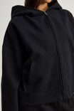 Authentics Boxy Crop Zip Through, BLACK - alternate image 4