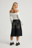 Mega Baggy Jort, EXTREME BLACK WASH_BUTTERFLY - alternate image 2