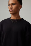 Boxy Crew Neck Knit, BLACK - alternate image 4