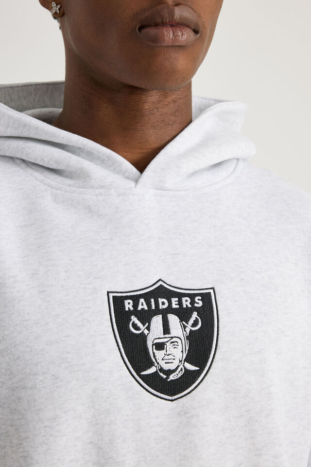 Nfl Hoodie, LCN NFL SILVER MARLE/RAIDERS SUPERSCRIPT