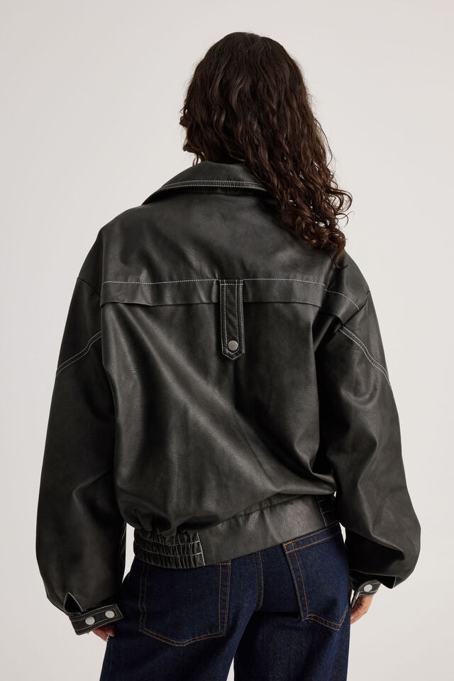 Bea Pu Bomber Jacket, WASHED BLACK