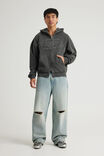 Notion Zip Thru Hoodie, NTN WASHED BLACK/NTN LOGO - example image 2