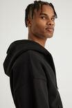 Authentics Boxy Zip Thru Hoodie, BLACK - example image 4