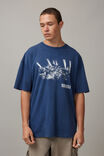 Oversized Music Merch T Shirt, LCN MT WASHED NAVY/NIRVANA - alternate image 1