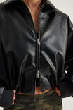 Bowery Padded Faux Leather Jacket, NOIR - example image 4