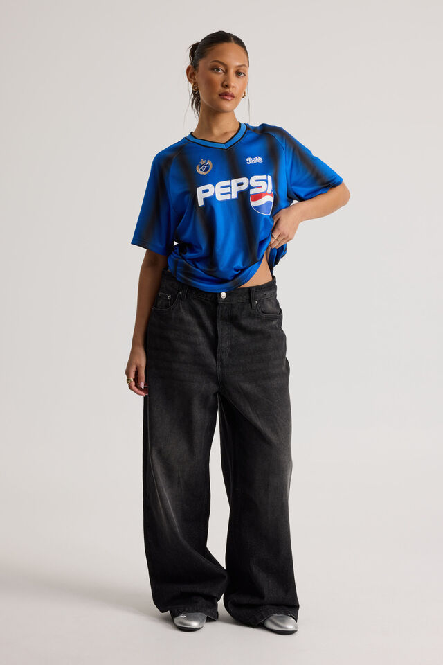 Lcn Pepsi V Neck Sports Jersey, LCN PEP GLOBE BLUE/PEPSI