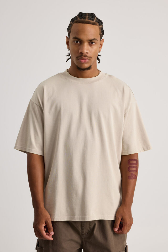 Heavy Weight Box Fit Tshirt, WASHED FOG