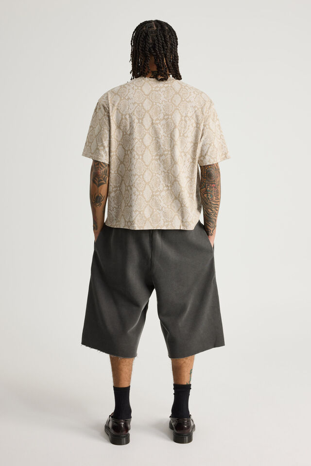 Baggy Track Short, WASHED BLACK/PLEATED