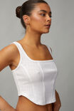 Pointelle Corset Tank, WHITE - alternate image 2