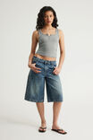 Henley Scoop Neck Tank, DARK MARLE - example image 2