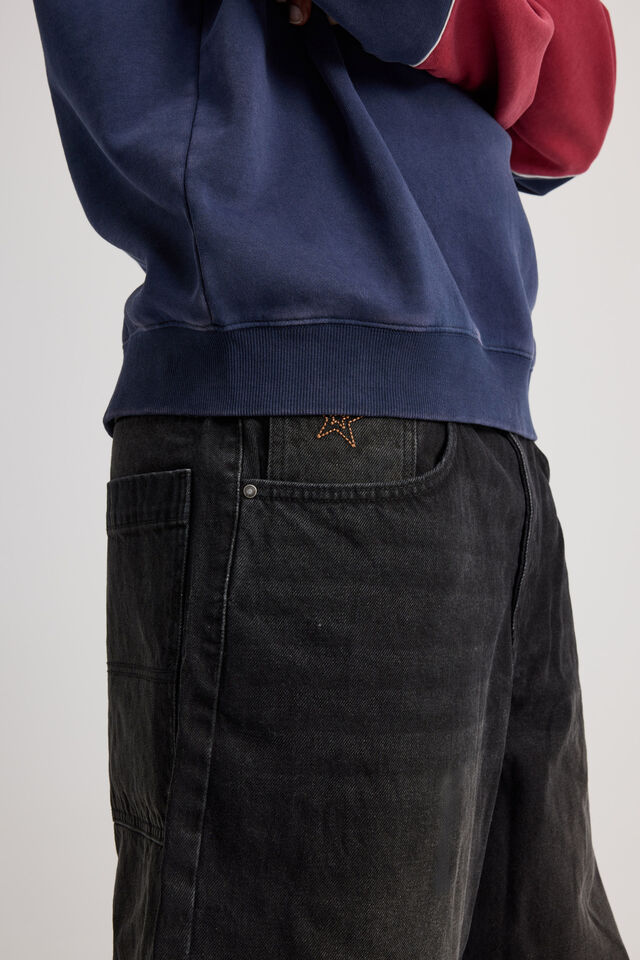 Half Half El Grande Baggy Jean, VINTAGE BLACK