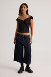 Novie Off Shoulder Shirt, BLACK - alternate image 2
