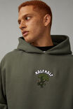 Half Half Baggy Graphic Hoodie, HUNTER GREEN/BROCCOLI - alternate image 2