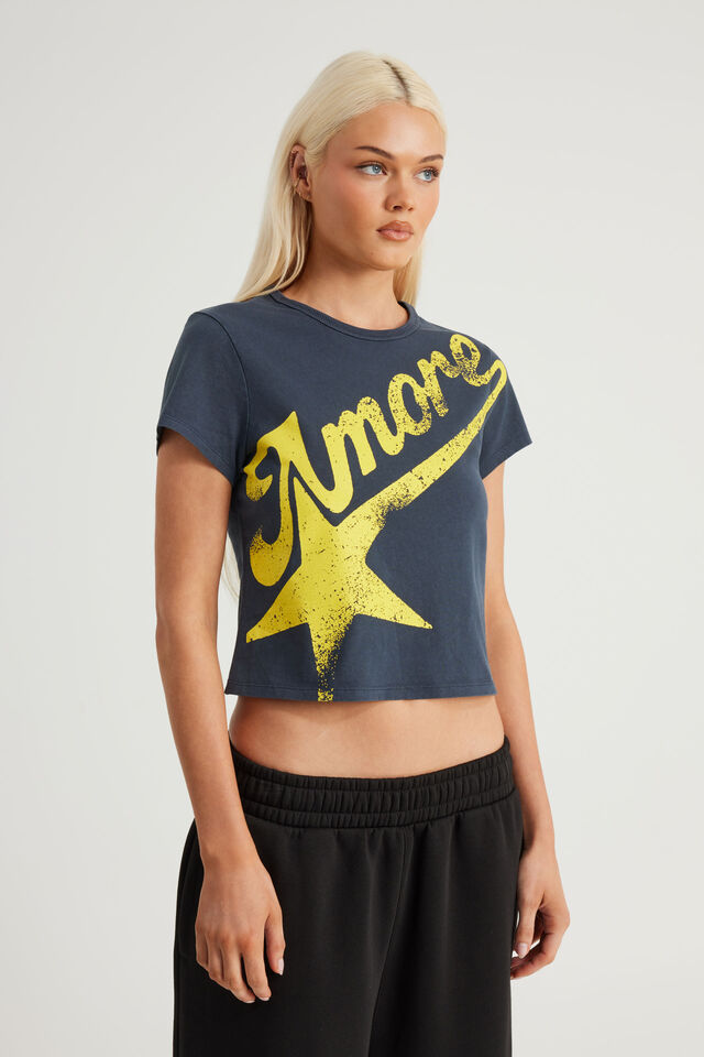 Graphic Baby Tee, SEAL/AMORE
