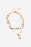 Girls Chunky Necklace 2Pk, CHUNKY TWIST LOCKET - alternate image 1