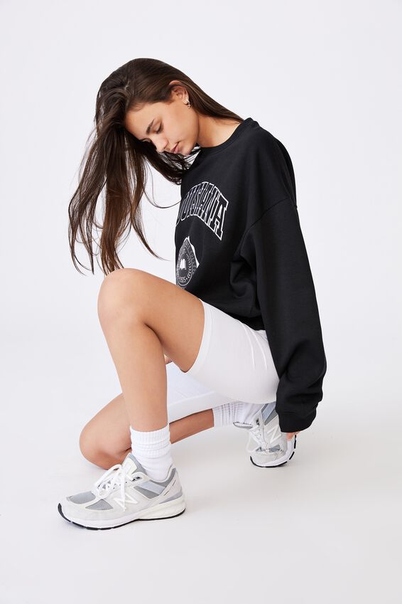 Oversized Graphic Crew, BLACK/LOUISIANA