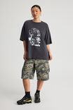 Box Fit Music Merch T Shirt, LCN BRA WASHED BLACK/BILLIE EILISH - example image 2
