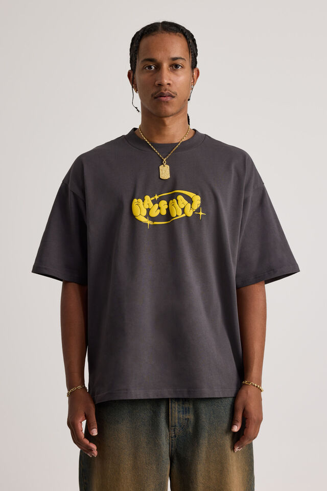 Half Half Heavyweight Box Fit Graphic Tshirt, HH SLATE/HALF HALF BUBBLE