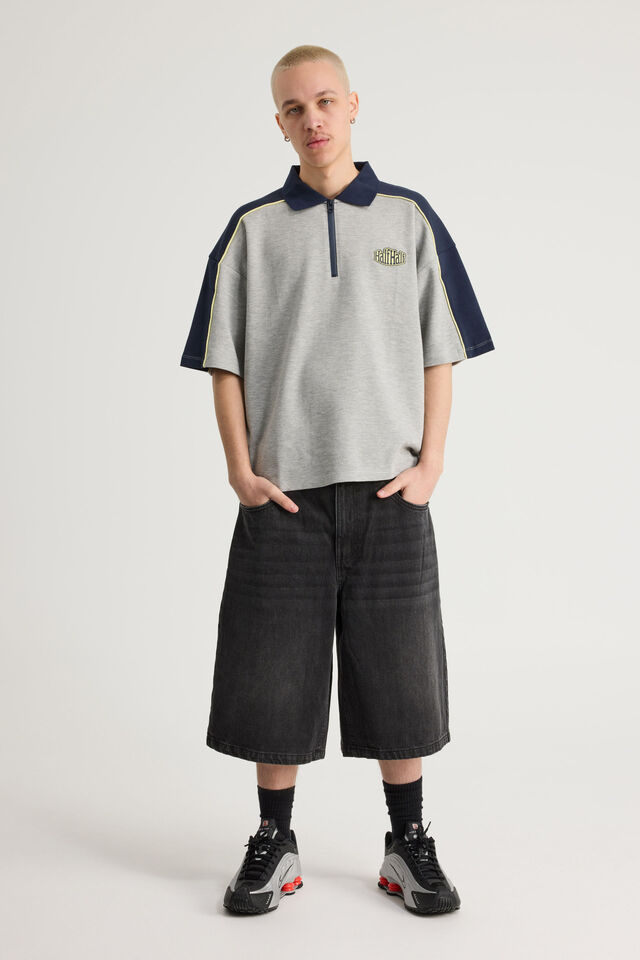 Half Half Polo, HH GREY MARLE/NAVY BLAZER HALF HALF INC