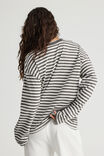 Open Gallery Cropped Long Sleeve Tshirt, OG TITANIUM STRIPE/OG LOGO - alternate image 3