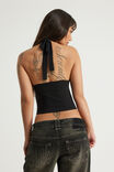 Hook And Eye Halter Top, BLACK - example image 3