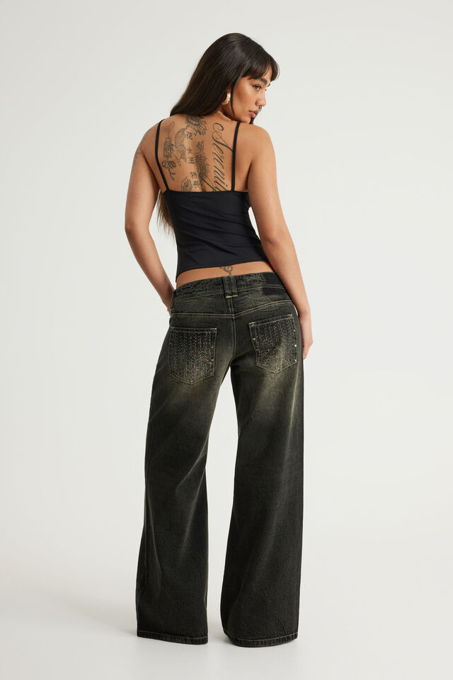 Era Low Super Wide Jean, SANCTUM - STUDDED POCKET