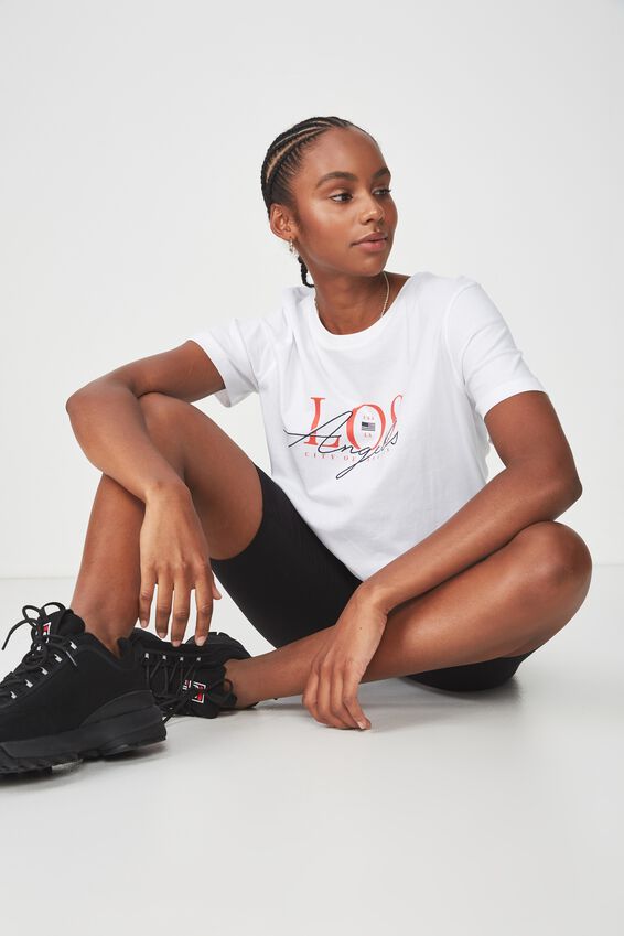 Relaxed Graphic T Shirt, WHITE/LA CITY OF ANGELS