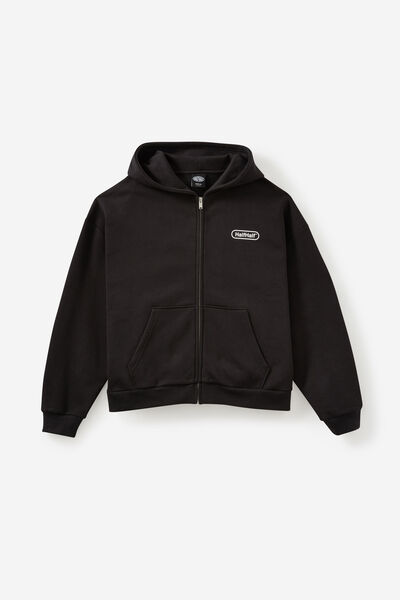 Half Half Zip Thru Hoodie, HH BLACK/WHITE PILL
