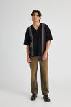 Boxy Knit Shirt, BLACK/CHARC STRIPE - alternate image 2