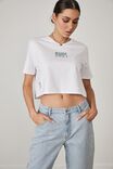 Short Sleeve Crop Graphic T Shirt, WHITE/SELF CARE 2021