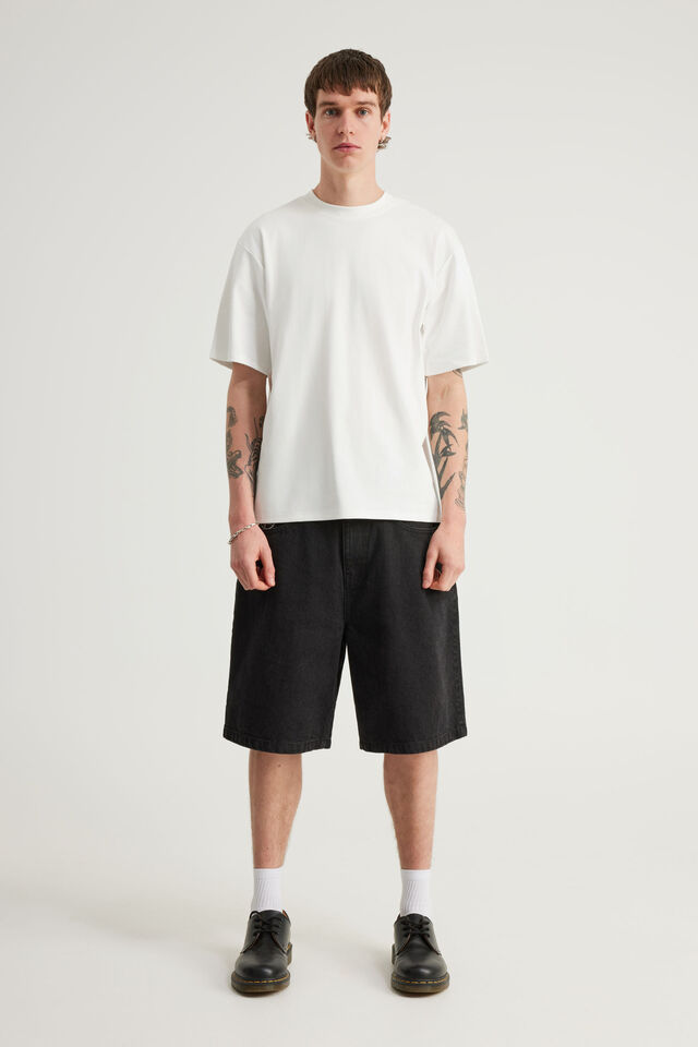 Half Half Classico Denim Short, CLEAN WASHED BLACK