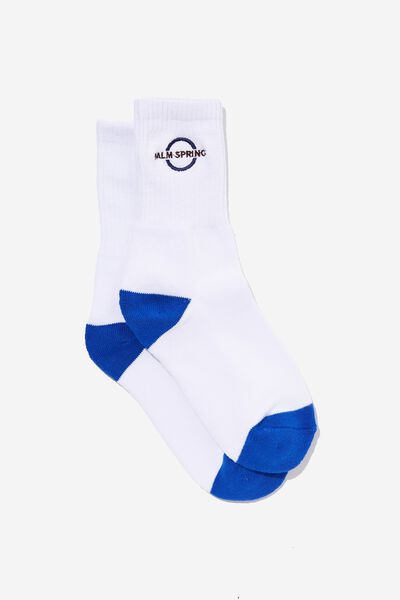 Retro Sport Sock, WHITE/PALM SPRINGS