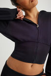Notion Corset Zip Through Hoodie, NTN WASHED BLACK/PURPLE SPRAY - alternate image 2