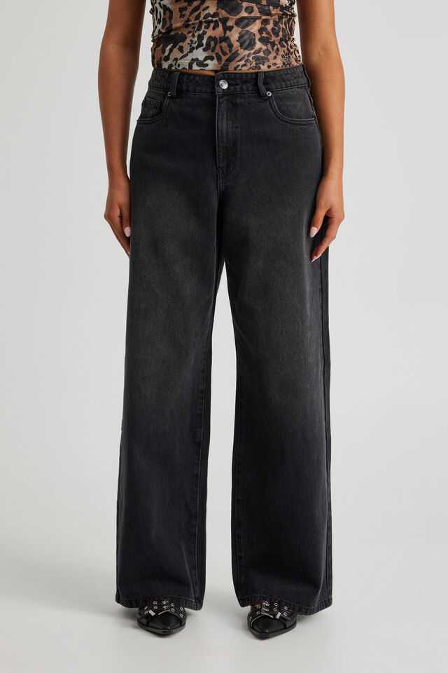 High Rise Baggy Jean, WASHED BLACK