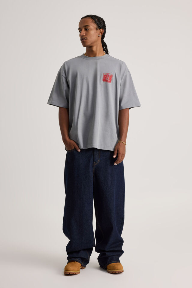 Half Half Heavyweight Box Fit Graphic Tshirt, HH CONCRETE/SOUNDSCAPE