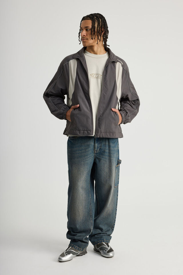 Notion Panelled Shell Jacket, NTN CHARCOAL/TAUPE