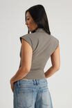 Keyhole Fitted Top, ASH GREY - alternate image 3
