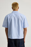 Notion Boxy Cropped Short Sleeve Shirt, NOTION OVERLAY BLUE PINSTRIPE - alternate image 2