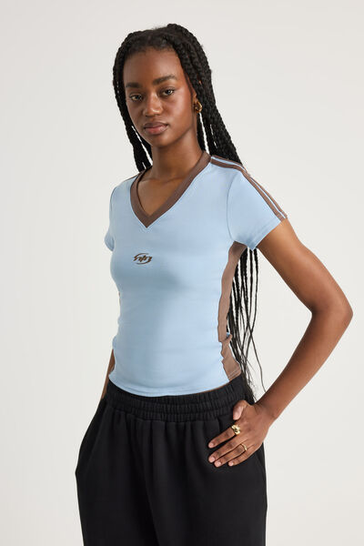 Fitted Graphic Tee, BLUE MIST/MUD NTN