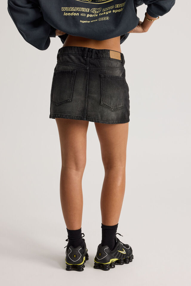 Everyday Denim Skirt, EXTREME BLACK WASH