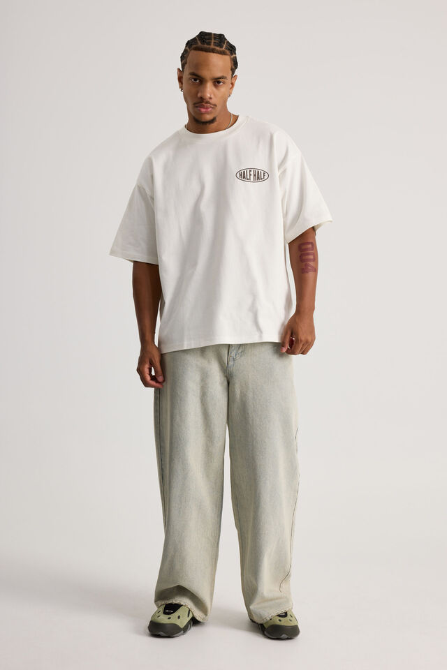 Half Half Heavyweight Box Fit Graphic Tshirt, HH CLOUD/TAKEOVER