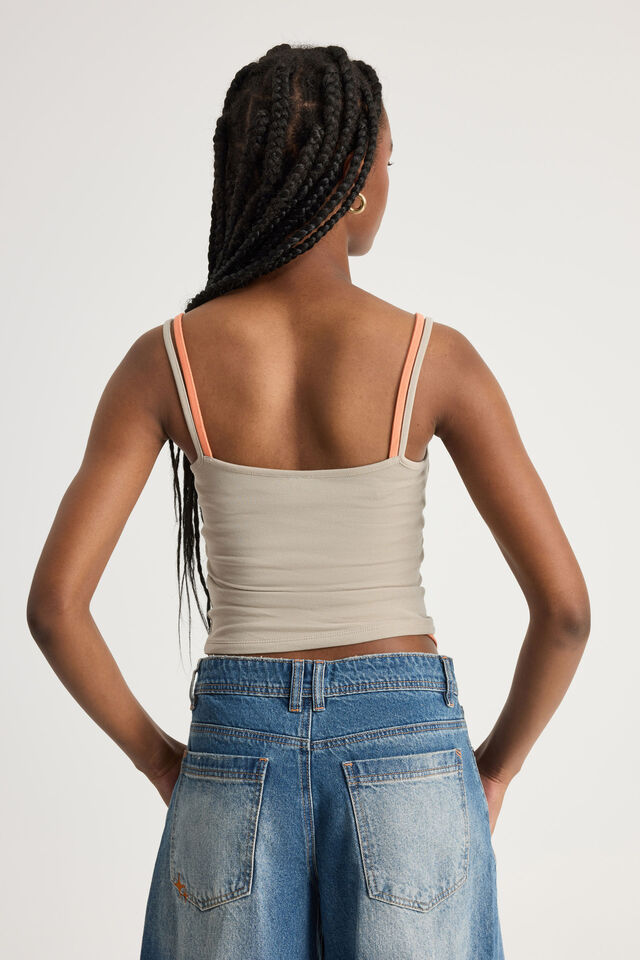 Layered Graphic Cami, SUNBLEACHED KHAKI/DAYDREAMER